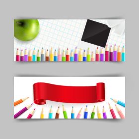 مجموعه 2 وکتور لایه باز بنر آموزشی کلاس نقاشی