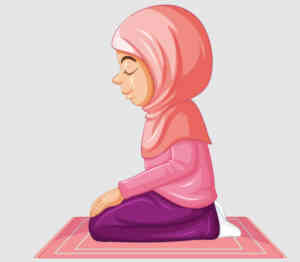 وکتور نماز خواندن دانش آموز دختر