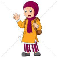 طرح وکتور دانش آموز باحجاب