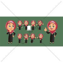 مجموعه کاراکترکارتونی دانش آموز باحجاب