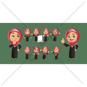 مجموعه کاراکترکارتونی دانش آموز باحجاب