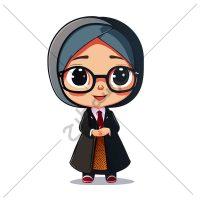 وکتور کارتونی لایه باز دانش آموز باحجاب