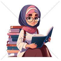 وکتور کارتونی دانش آموز باحجاب