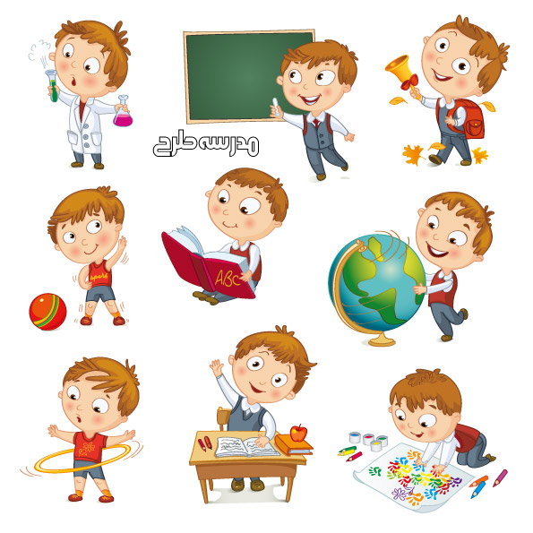 وکتور کاراکتر دانش آموز پسر