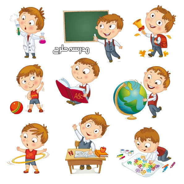 وکتور کاراکتر دانش آموز پسر