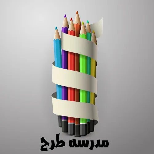 وکتور نوشت افزار مدرسه طرح مداد رنگی