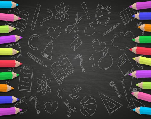 وکتور لایه باز بنر آموزشی مدرسه طرح مداد رنگی