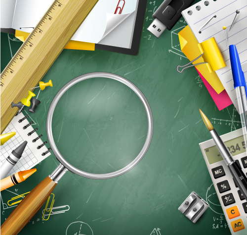 وکتور لایه بازطرح وسایل دانش اموزی