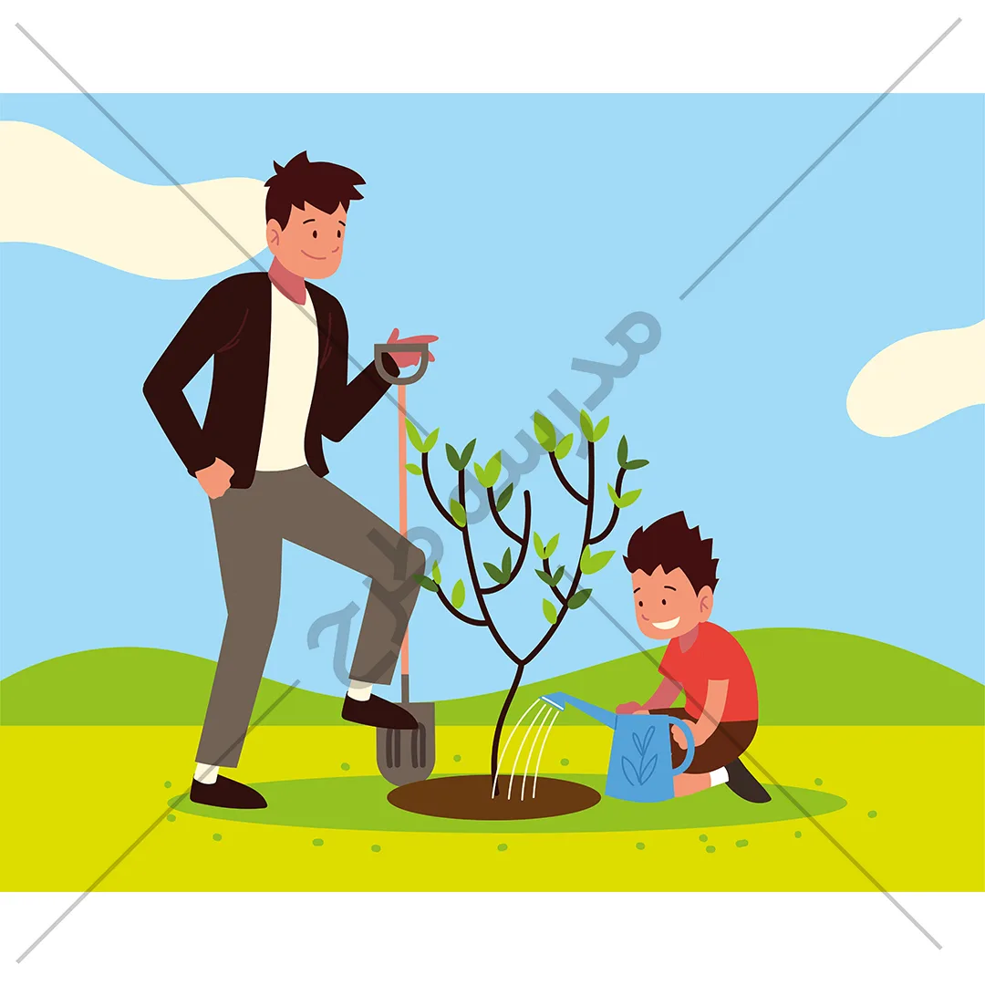 وکتور روز درخت کاری
