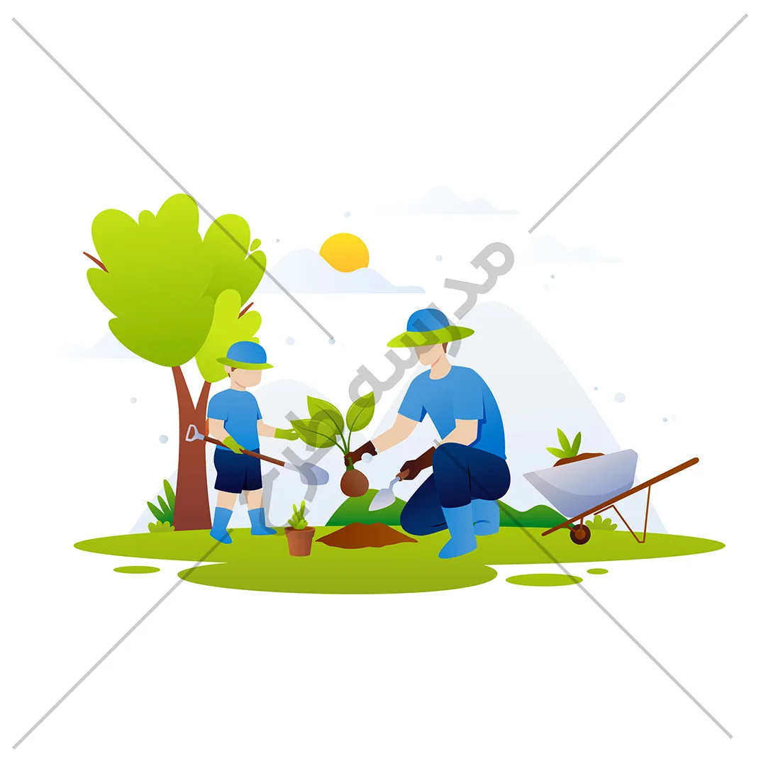 وکتور روز درخت کاری