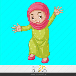 وکتور کاراکتر کارتونی دختر شاد