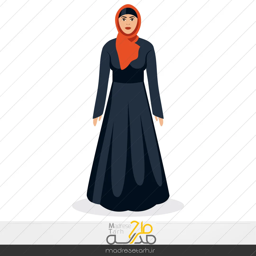 وکتور لایه باز طرح زن باحجاب