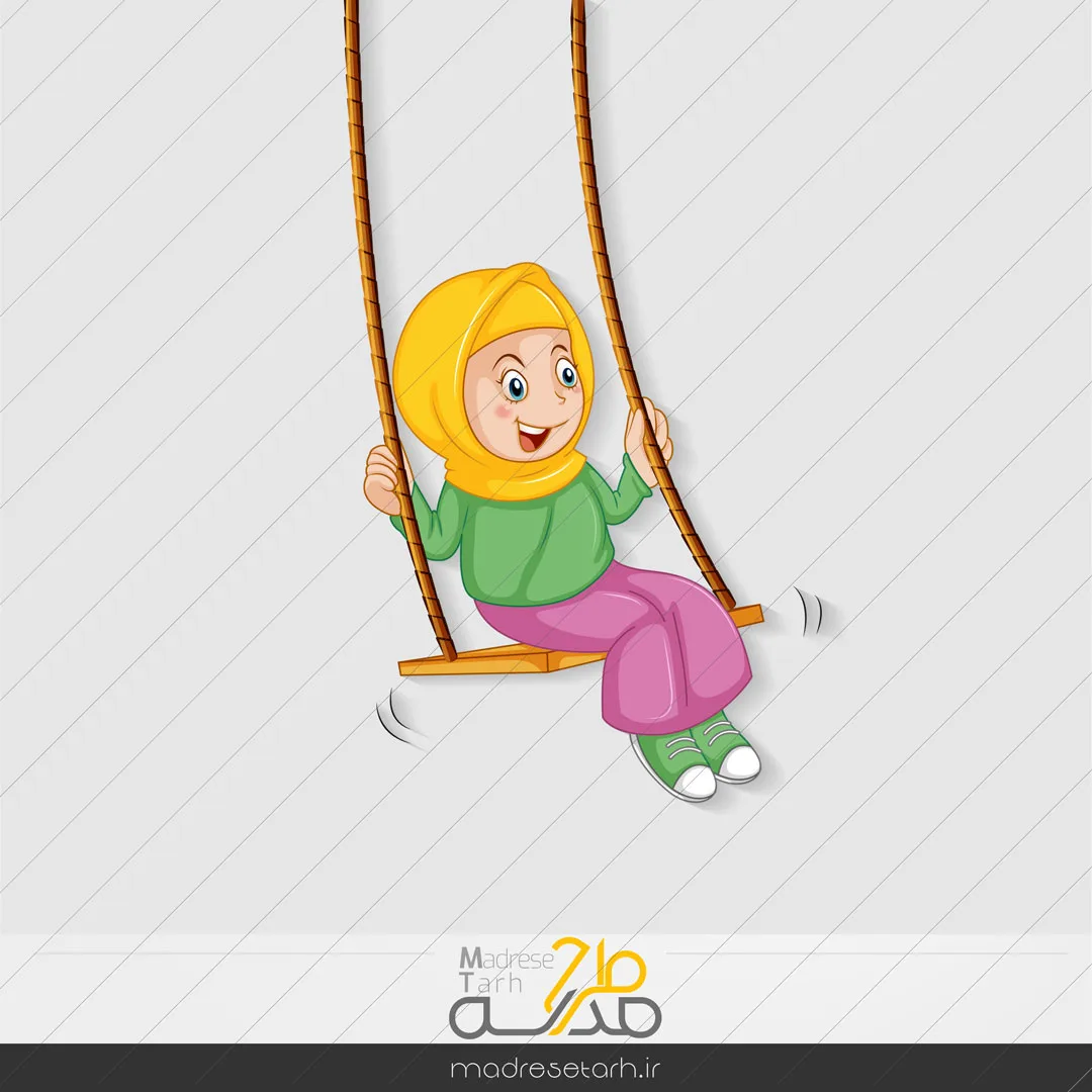 وکتور بازی کردن دانش آموز دختر