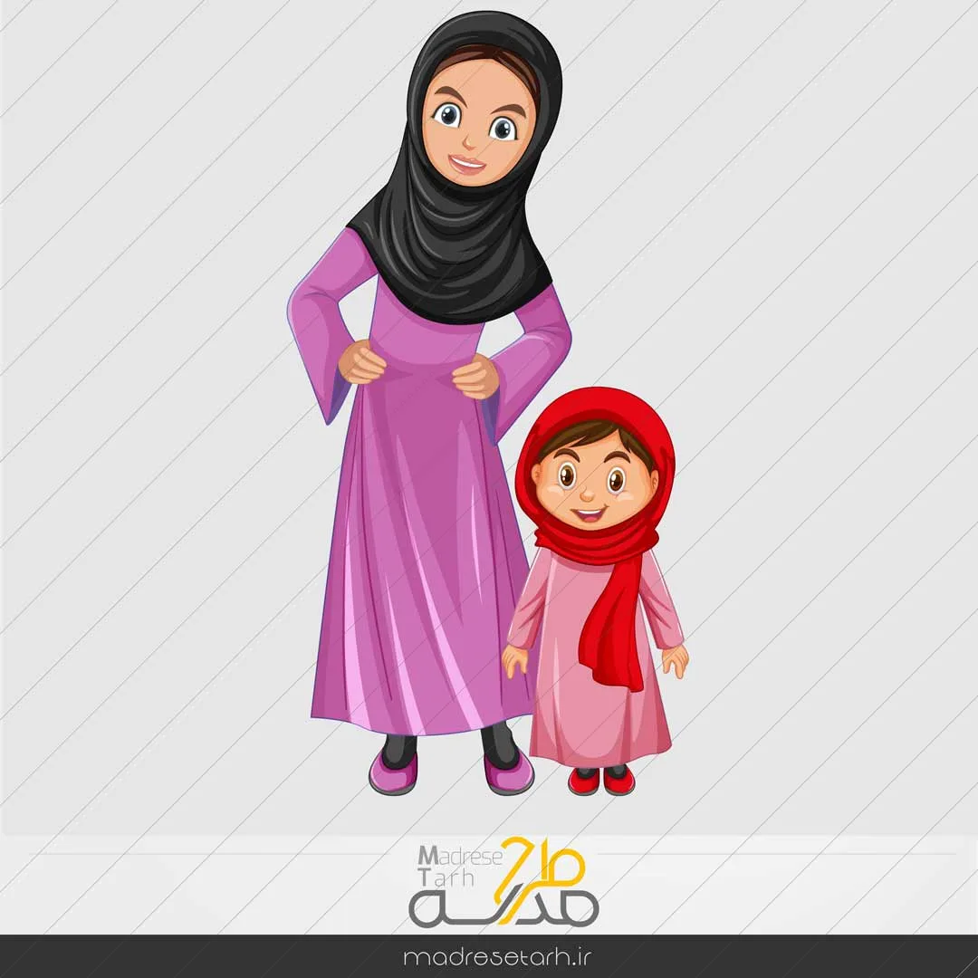 وکتور لایه باز حجاب در خانواده