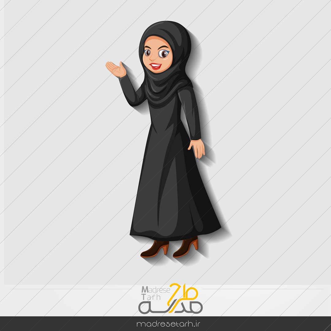 وکتور دختر محجبه بصورت لایه باز