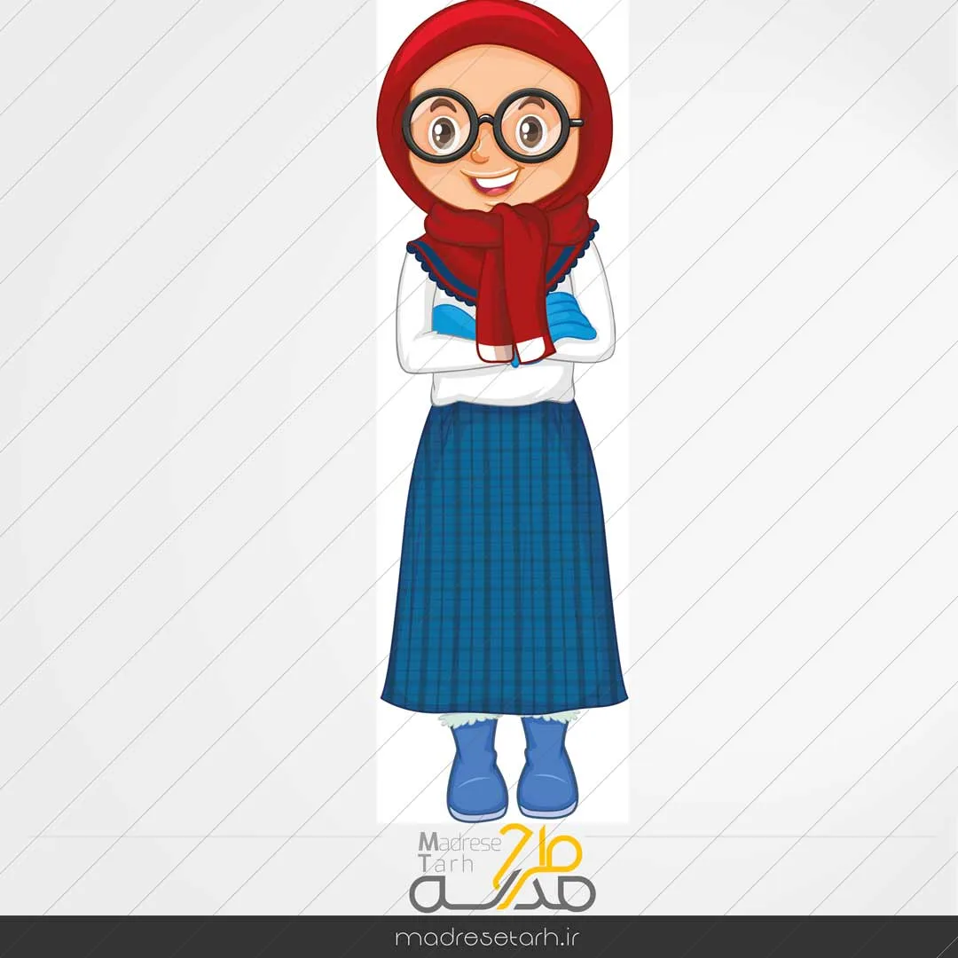 دختر با حجاب بصورت لایه باز با فرمت وکتور