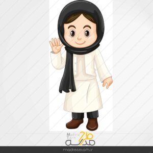 وکتور کاراکتر دختر با حجاب بصورت لایه باز