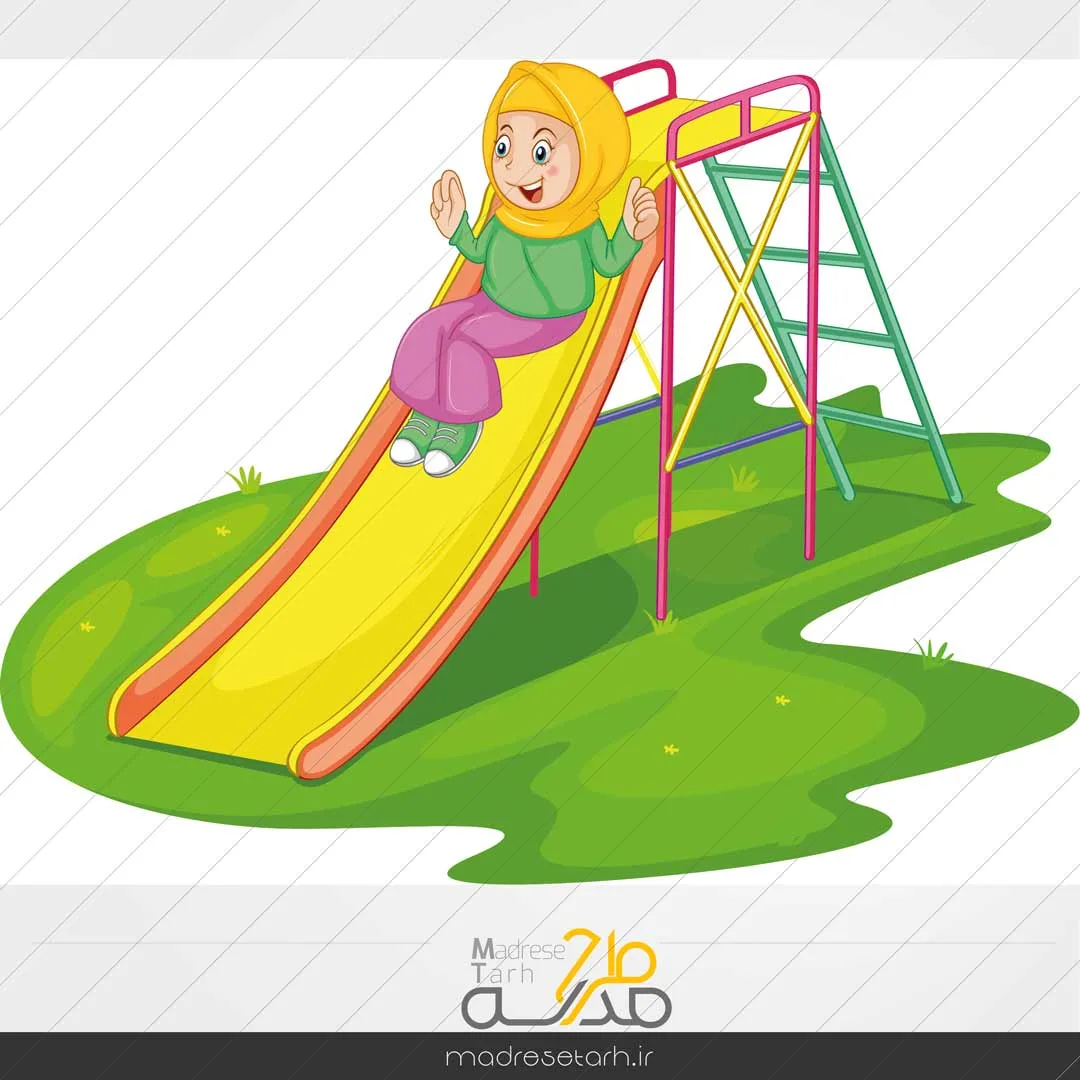 وکتور دختر محجبه در حال بازی کردن