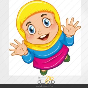 کاراکتر لایه باز دختر با حجاب با فرمت وکتور