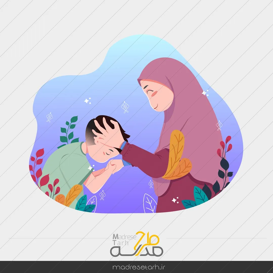 وکتور مادر و فرزند