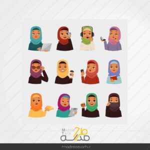 طرح وکتور باحجاب دختر