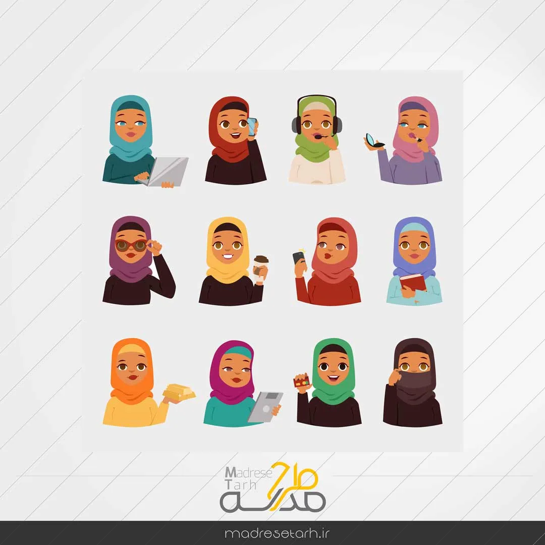 طرح وکتور باحجاب دختر