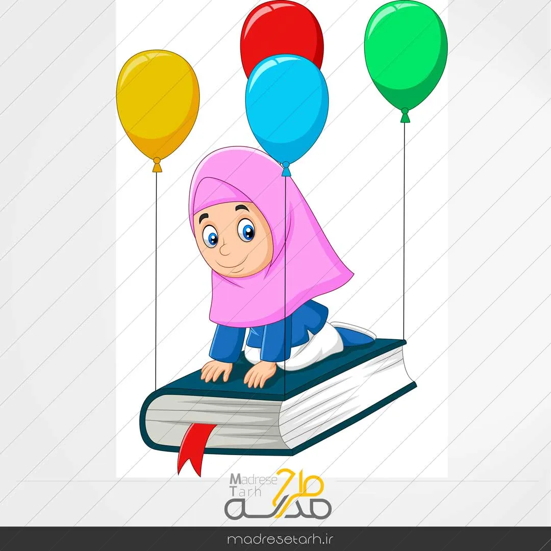 طرح وکتور لایه باز دانش آموز دختر