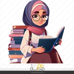 وکتور کارتونی دانش آموز باحجاب