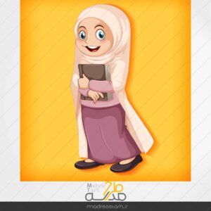 وکتور دانش آموز دختر چادری