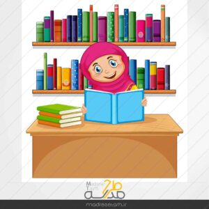 وکتور کتابخوانی دانش آموز دختر