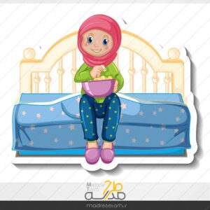وکتور طرح دانش آموز دختر محجبه