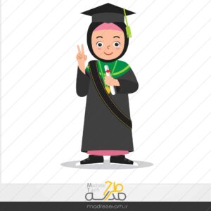 طرح وکتور فارغ تحصیلی دانش آموز دختر