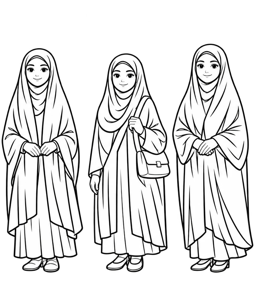 نقاشی معلم با حجاب فانتزی