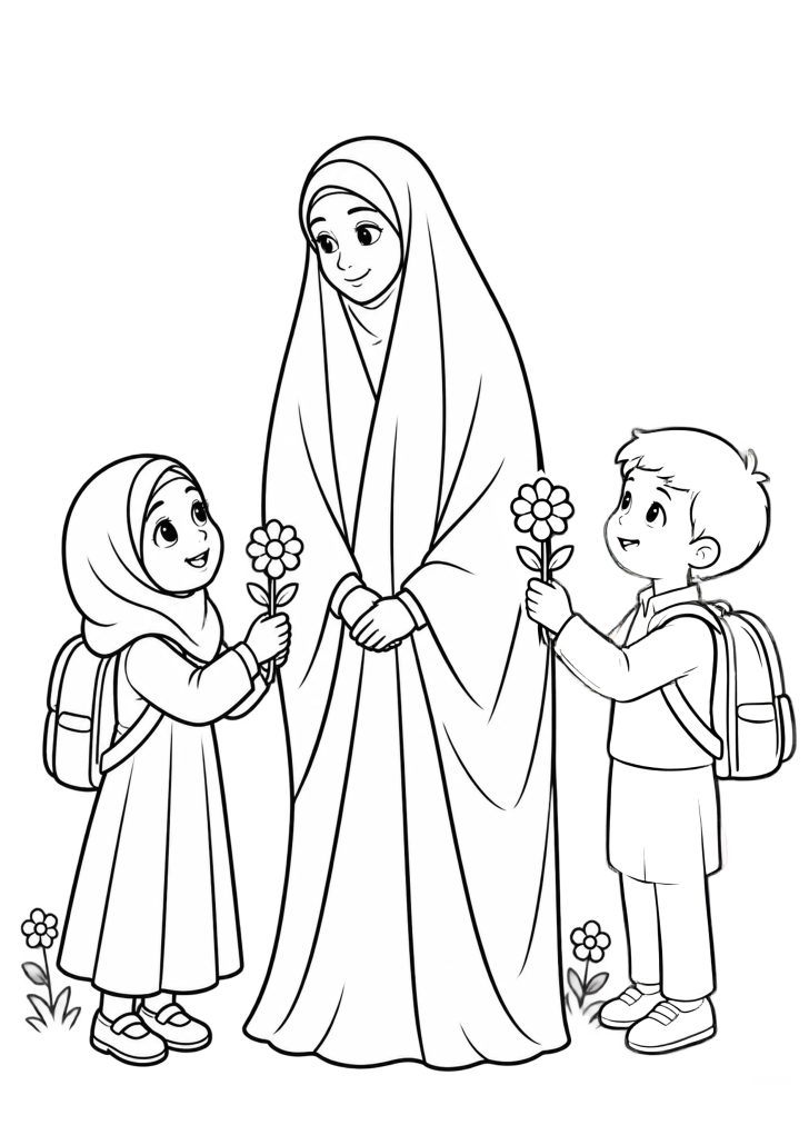 کاربرگ رنگامیزی معلم چادری
